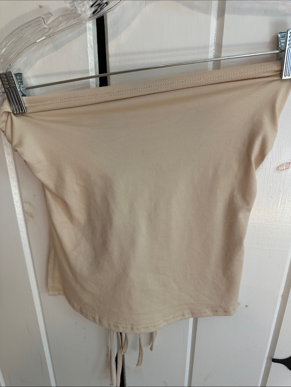 Beige Tube Top with Tie-Back